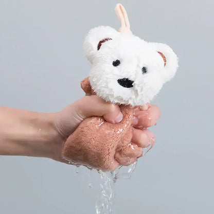 Soft cartoon bear microfiber hand towel 4 pack kitchen & bathroom
