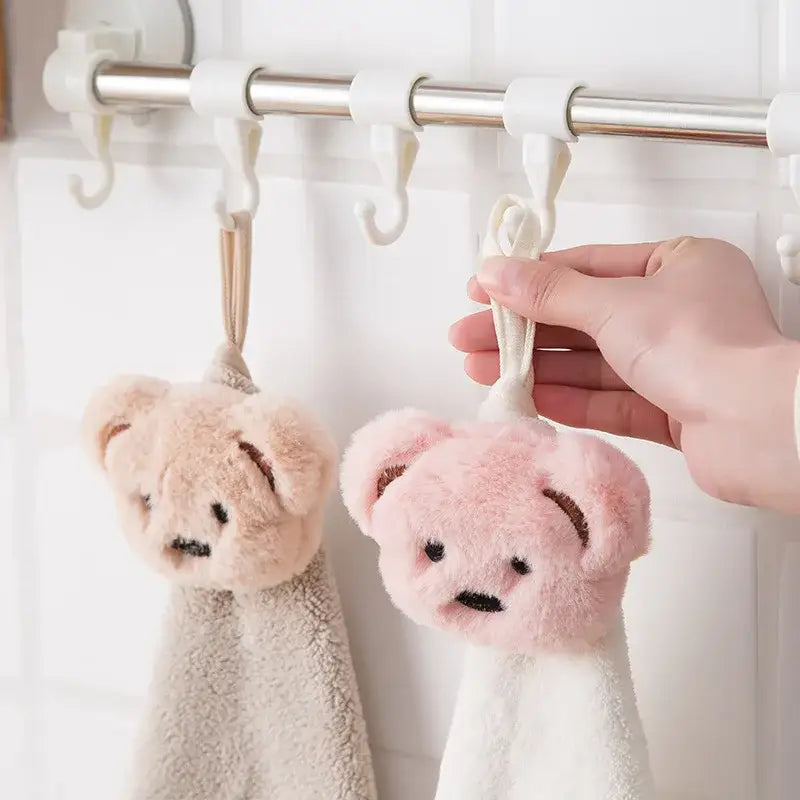 Soft cartoon bear microfiber hand towel 4 pack kitchen & bathroom