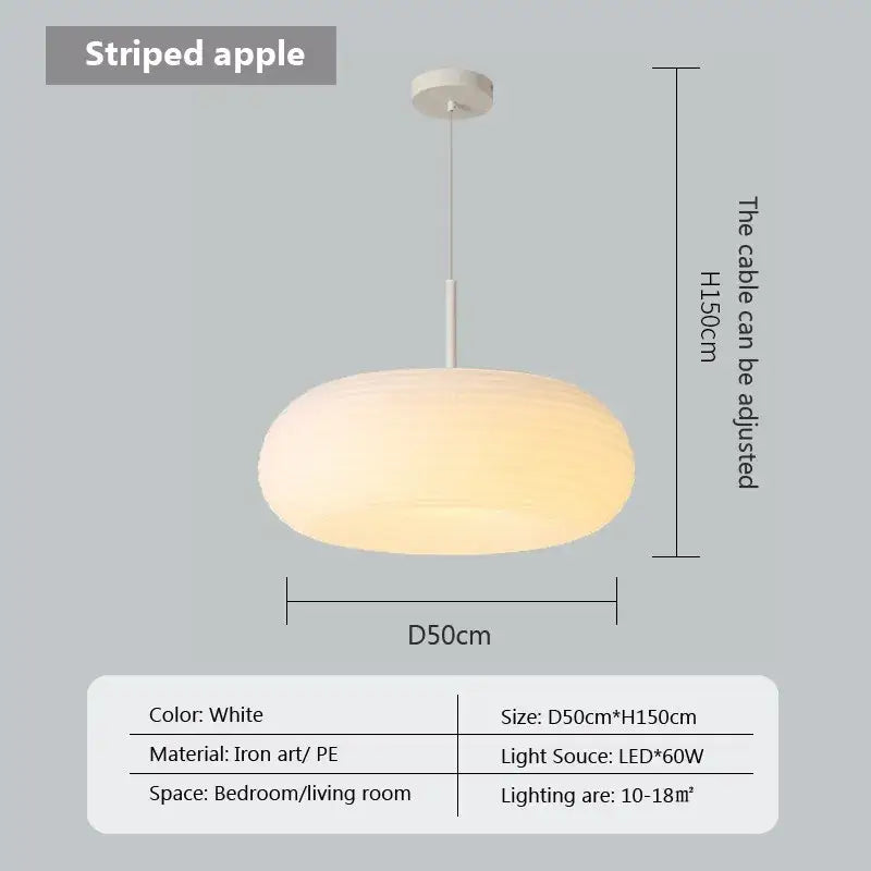 Soft cream apple paper pendant light bedroom cloud lantern