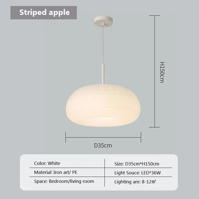Soft cream apple paper pendant light bedroom cloud lantern