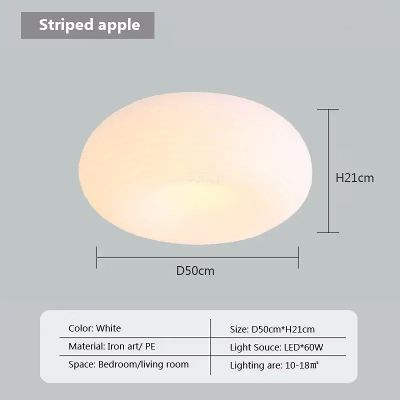 Soft cream apple paper pendant light bedroom cloud lantern