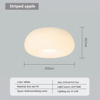 Soft cream apple paper pendant light bedroom cloud lantern