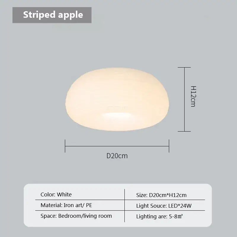 Soft cream apple paper pendant light bedroom cloud lantern