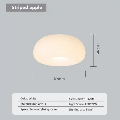 Soft cream apple paper pendant light bedroom cloud lantern