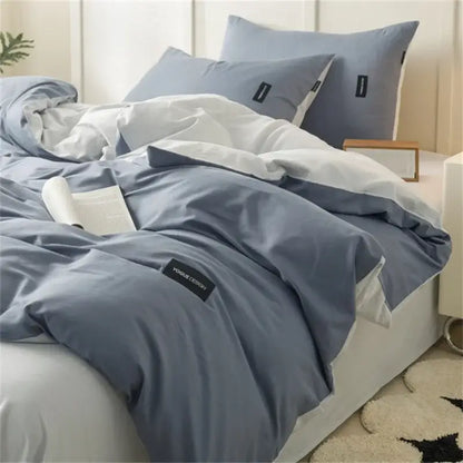Soft cream cotton bedding set bedroom duvet with pillowcases