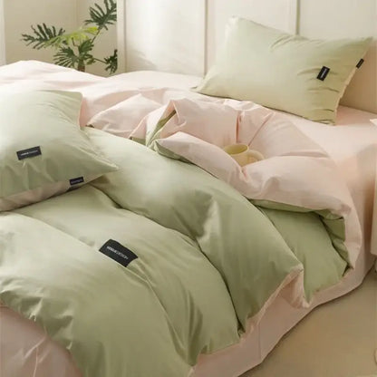 Soft cream cotton bedding set bedroom duvet with pillowcases