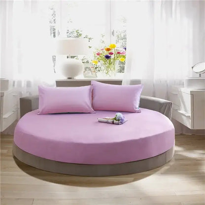 Soft dark gray cotton round bed sheet set bedroom bedding