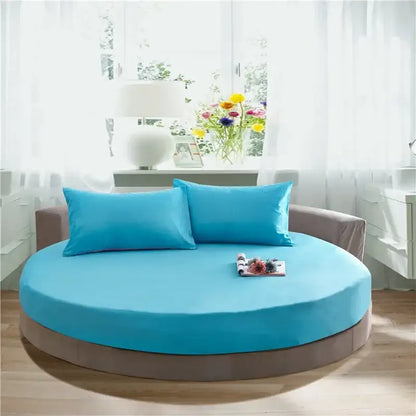 Soft dark gray cotton round bed sheet set bedroom bedding
