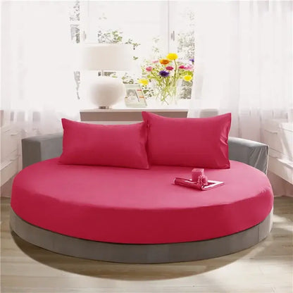 Soft dark gray cotton round bed sheet set bedroom bedding
