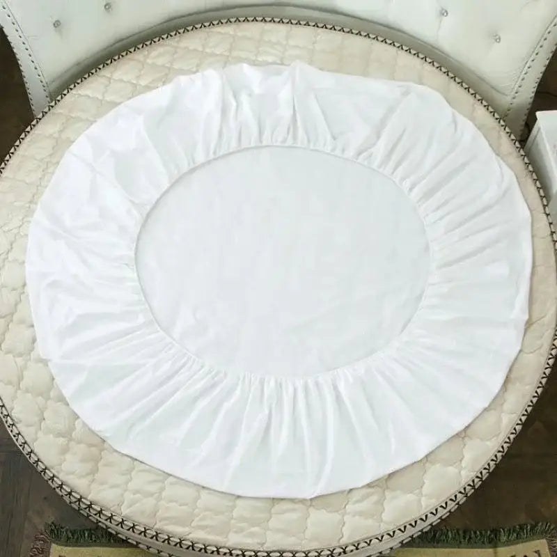 Soft dark gray cotton round bed sheet set bedroom bedding