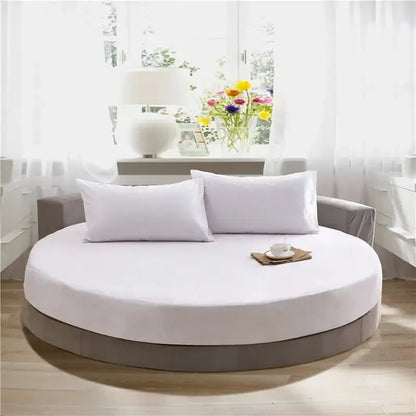 Soft dark gray cotton round bed sheet set bedroom bedding