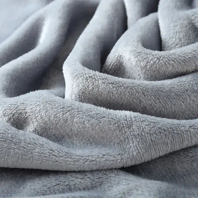Soft gray cozy flannel warm blanket bedroom plush shawl