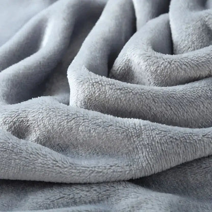 Soft gray cozy flannel warm blanket bedroom plush shawl