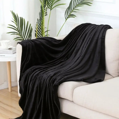 Soft gray cozy flannel warm blanket bedroom plush shawl