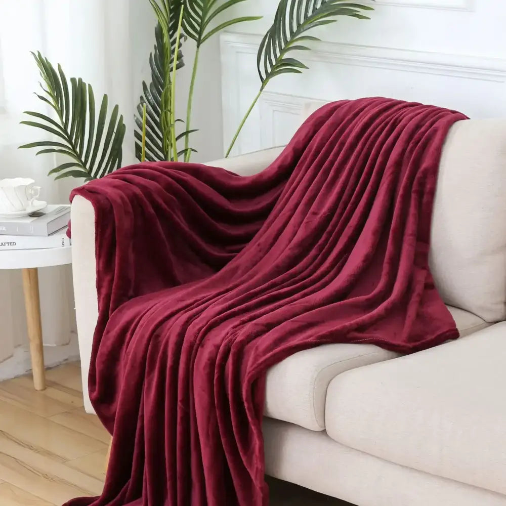 Soft gray cozy flannel warm blanket bedroom plush shawl