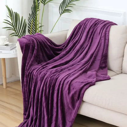 Soft gray cozy flannel warm blanket bedroom plush shawl