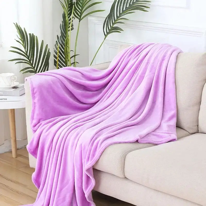 Soft gray cozy flannel warm blanket bedroom plush shawl