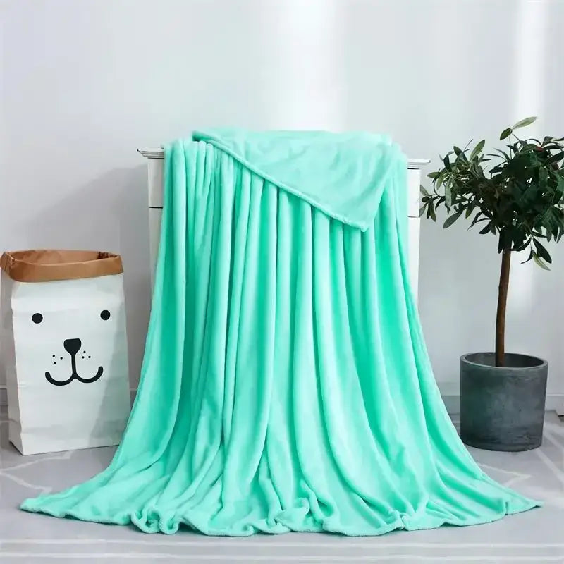 Soft gray cozy flannel warm blanket bedroom plush shawl