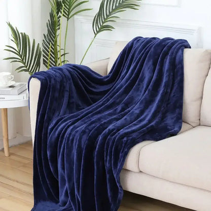 Soft gray cozy flannel warm blanket bedroom plush shawl