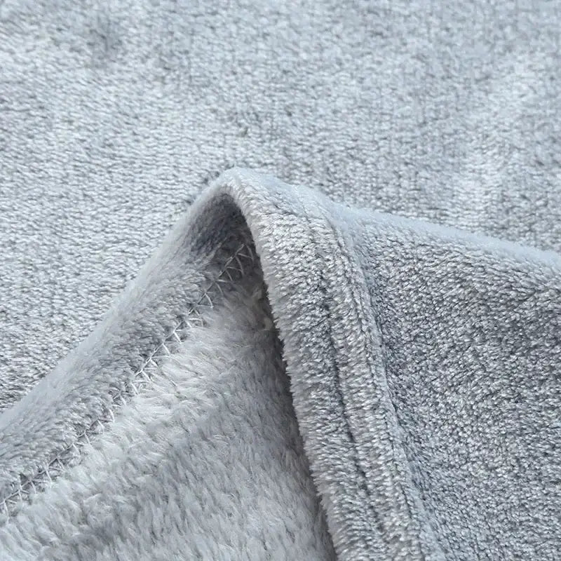 Soft gray cozy flannel warm blanket bedroom plush shawl