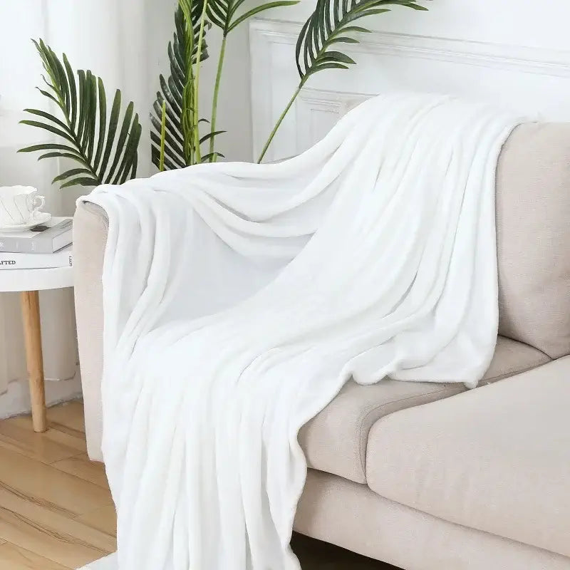 Soft gray cozy flannel warm blanket bedroom plush shawl