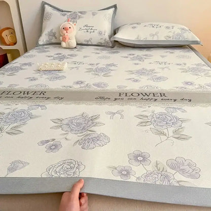 Soft gray floral antibacterial pattern mat set bedroom mattress