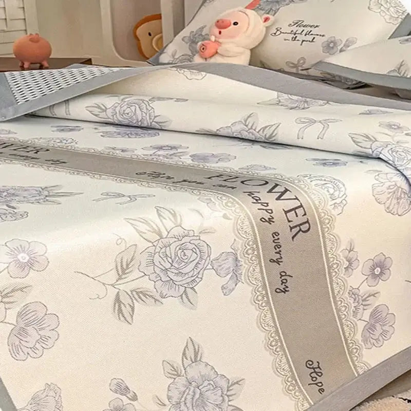 Soft gray floral antibacterial pattern mat set bedroom mattress