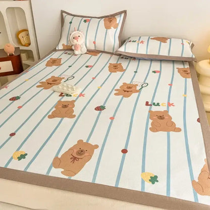 Soft gray floral antibacterial pattern mat set bedroom mattress