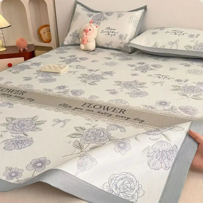 Soft gray floral antibacterial pattern mat set bedroom mattress