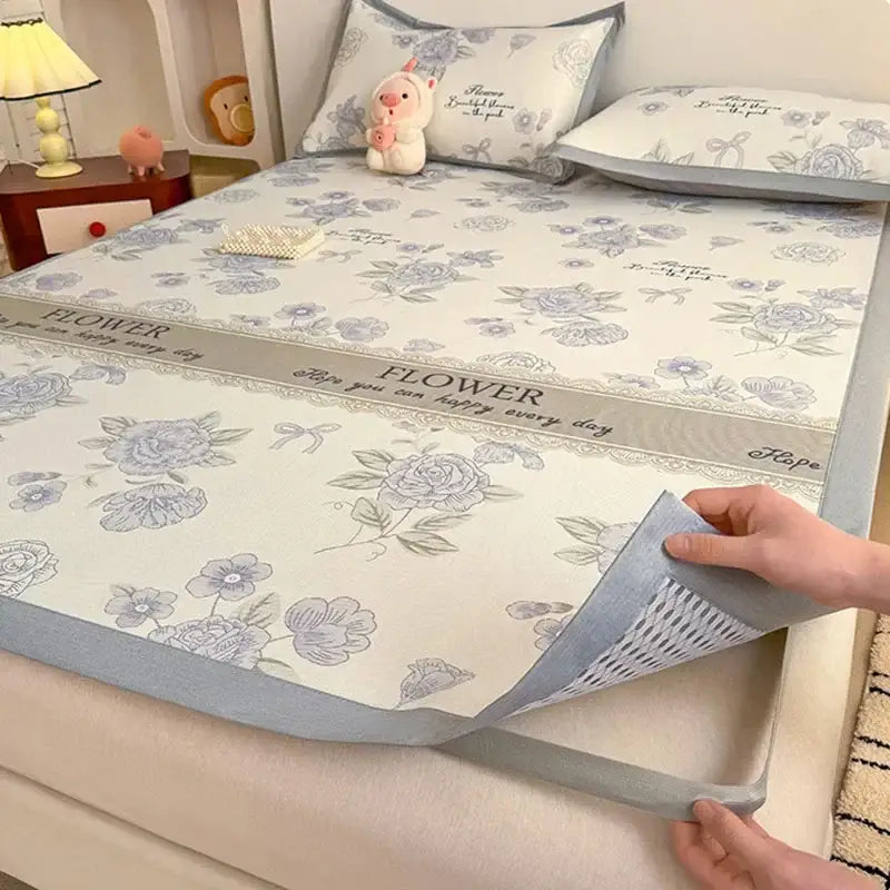 Soft gray floral antibacterial pattern mat set bedroom mattress