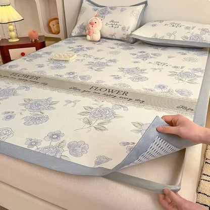 Soft gray floral antibacterial pattern mat set bedroom mattress