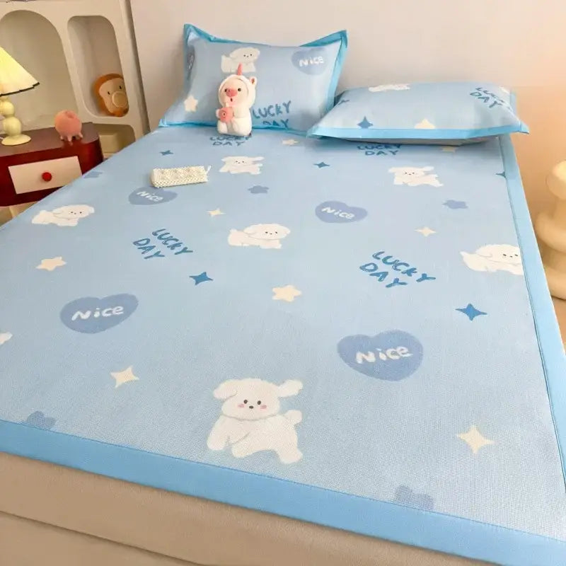 Soft gray floral antibacterial pattern mat set bedroom mattress