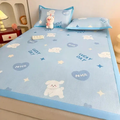 Soft gray floral antibacterial pattern mat set bedroom mattress
