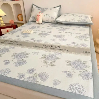 Soft gray floral antibacterial pattern mat set bedroom mattress