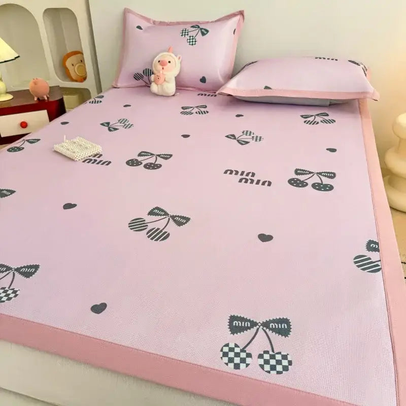 Soft gray floral antibacterial pattern mat set bedroom mattress