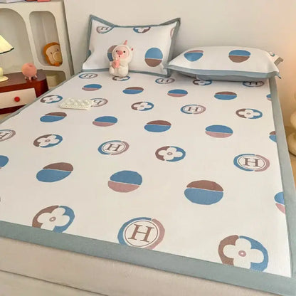 Soft gray floral antibacterial pattern mat set bedroom mattress