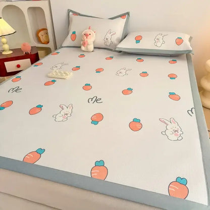 Soft gray floral antibacterial pattern mat set bedroom mattress