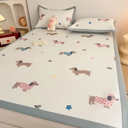 Soft gray floral antibacterial pattern mat set bedroom mattress