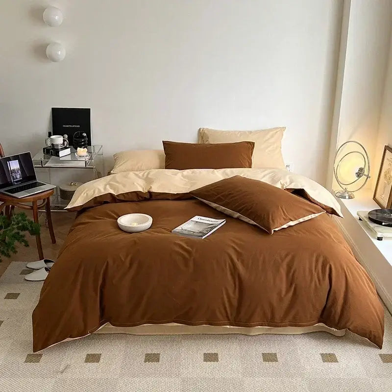 Soft lavender cotton queen bedding set bedroom satin finish duvet cover