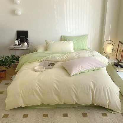 Soft lavender cotton queen bedding set bedroom satin finish duvet cover