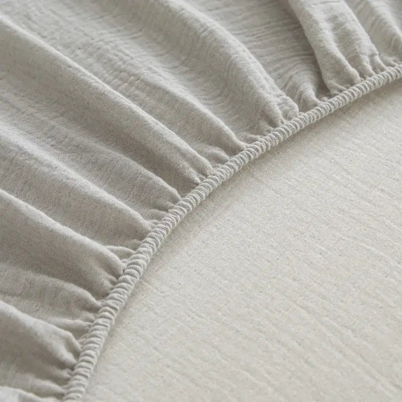 Soft light gray cotton fitted sheet bedroom bed cover