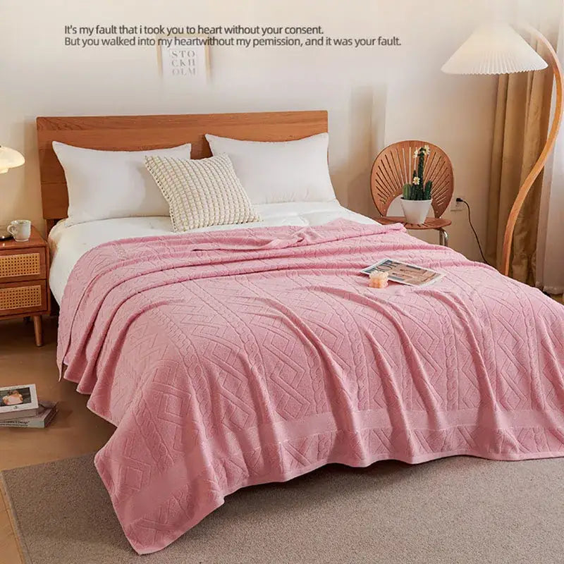 Soft pastel cotton jacquard towel blanket bedroom sofa cover