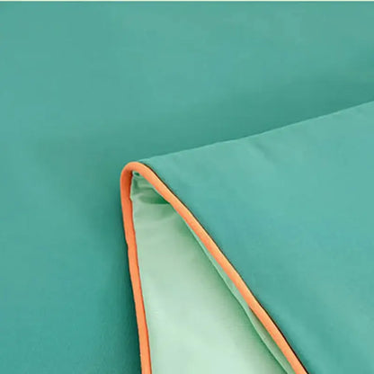 Soft teal and gold cool fibre summer quilt bedroom blanket