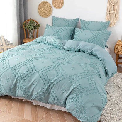 DecorBites™ Soft Tufted Microfiber Duvet Cover Set