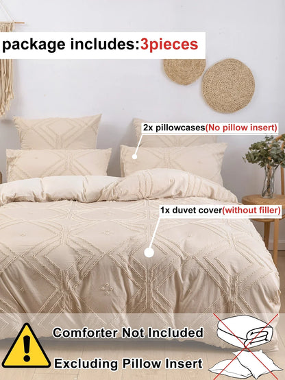 DecorBites™ Soft Tufted Microfiber Duvet Cover Set