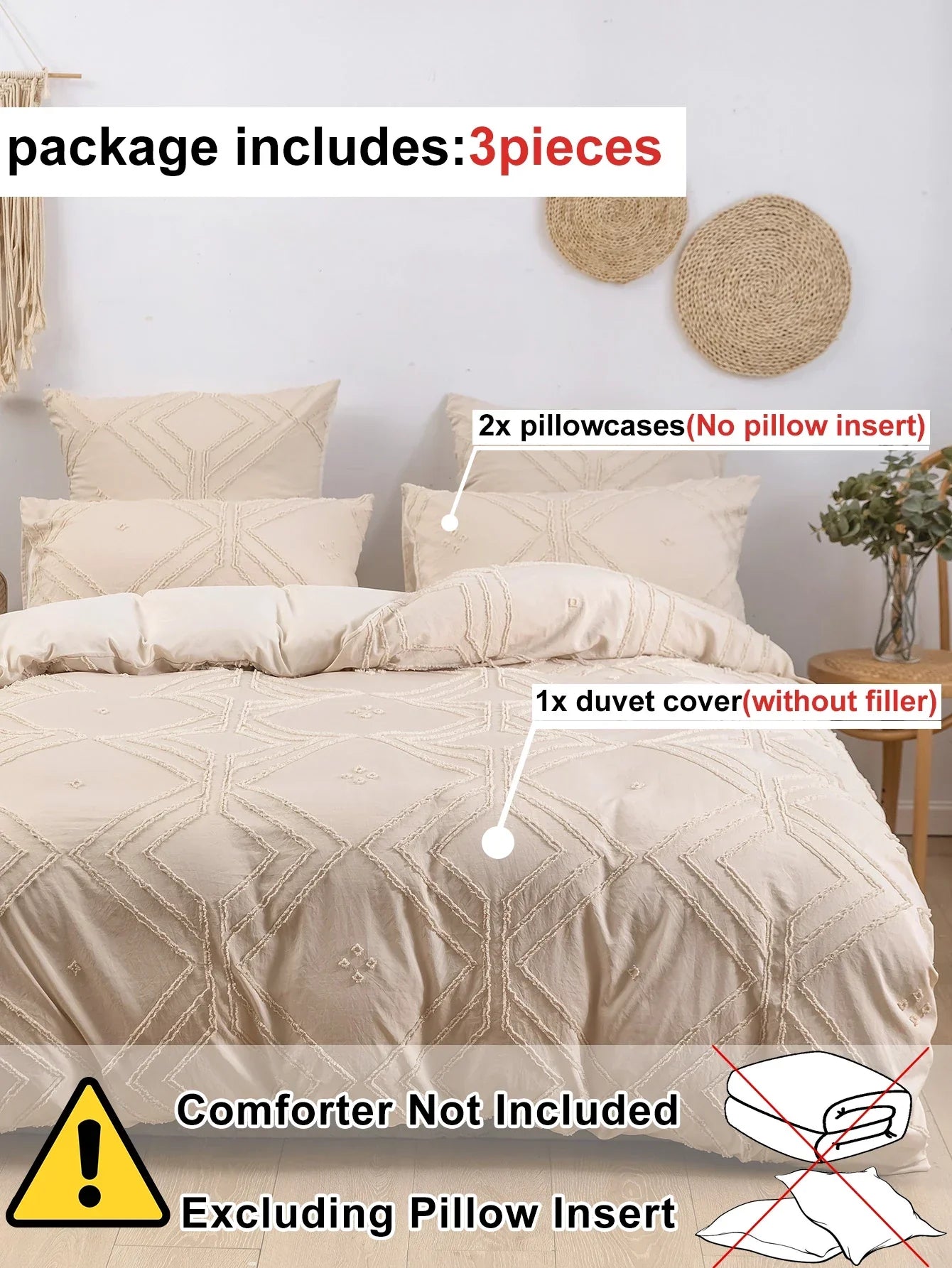 DecorBites™ Soft Tufted Microfiber Duvet Cover Set