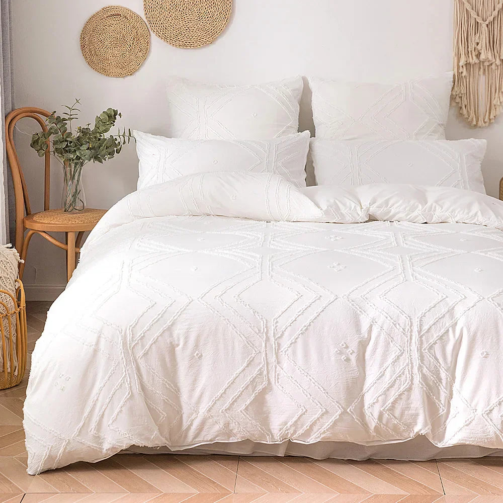 DecorBites™ Soft Tufted Microfiber Duvet Cover Set