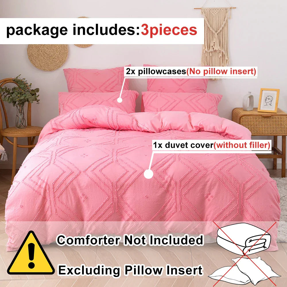 DecorBites™ Soft Tufted Microfiber Duvet Cover Set