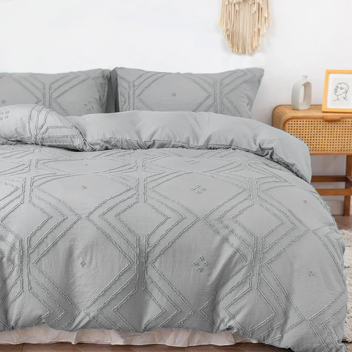 DecorBites™ Soft Tufted Microfiber Duvet Cover Set