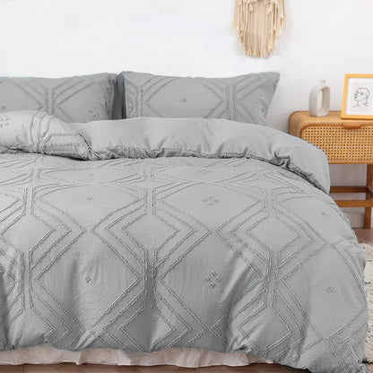 DecorBites™ Soft Tufted Microfiber Duvet Cover Set